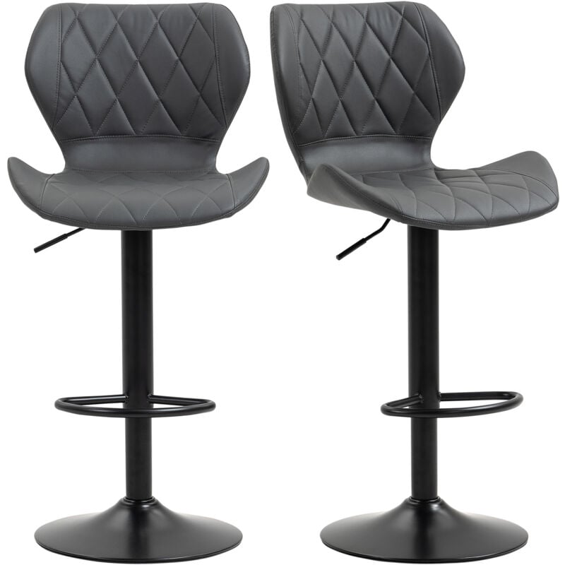 foto del prodotto set 2 sgabelli da cucina e bar in similpelle con altezza regolabile homcom