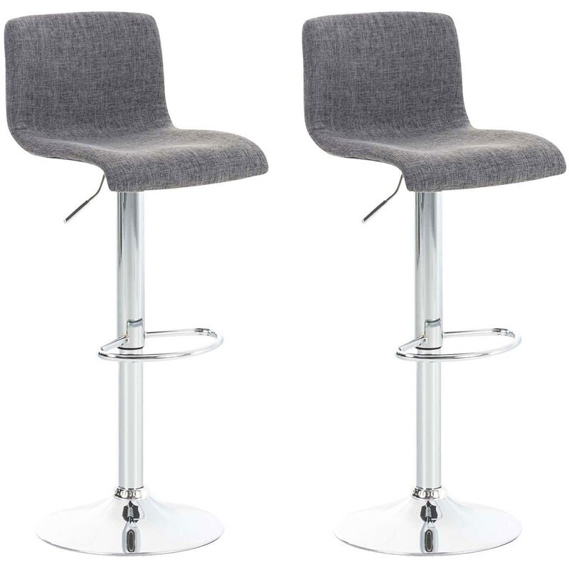 foto del prodotto set 2 sgabelli hover in tessuto grigio chiaro cromo