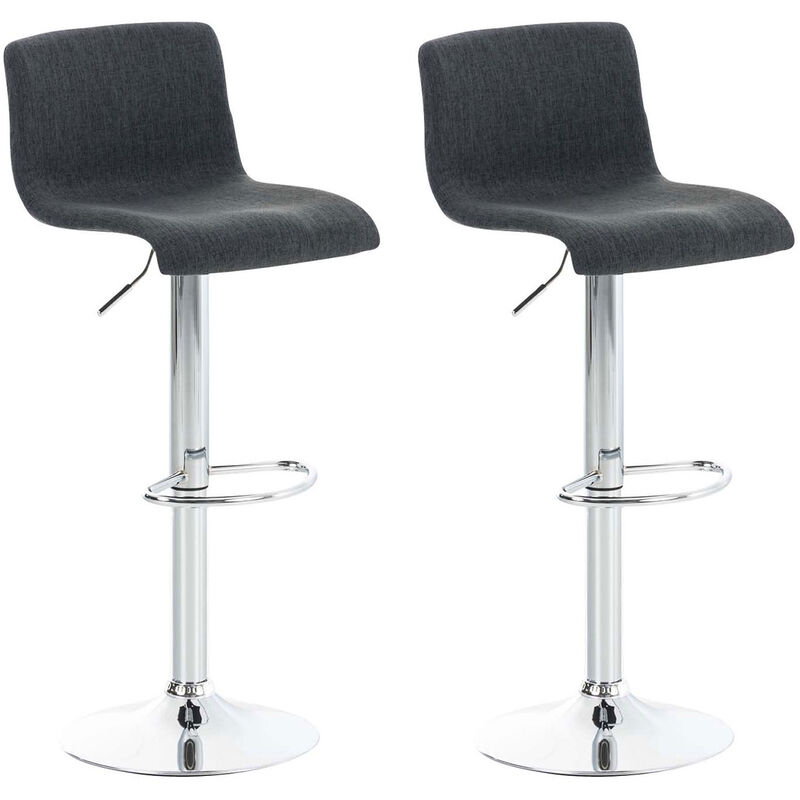 foto del prodotto set 2 sgabelli hover in tessuto grigio scuro cromo