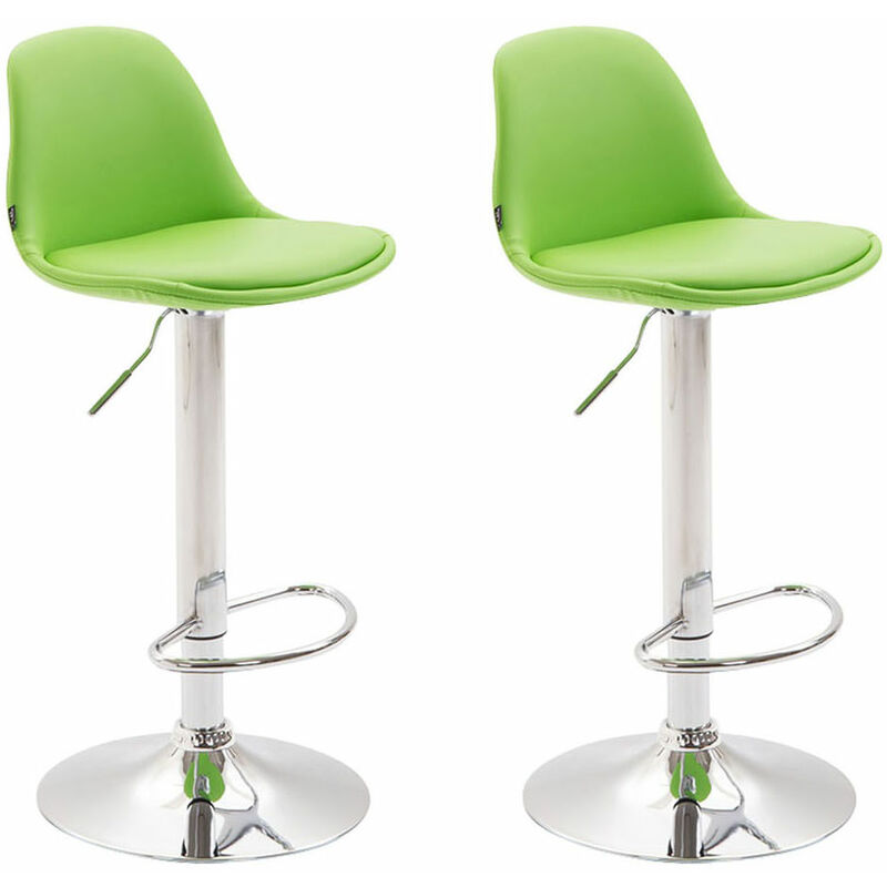 foto del prodotto set 2 sgabelli kiel in similpelle verde cromo