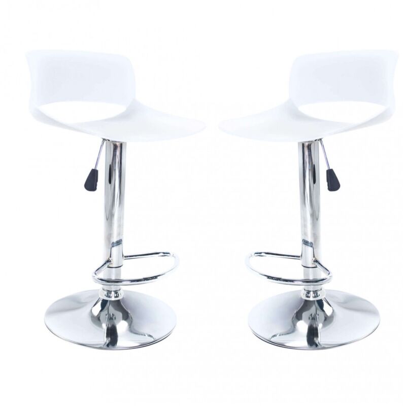 foto del prodotto set 2 sgabelli lenox alti girevoli regolabili in abs bianco da cucina