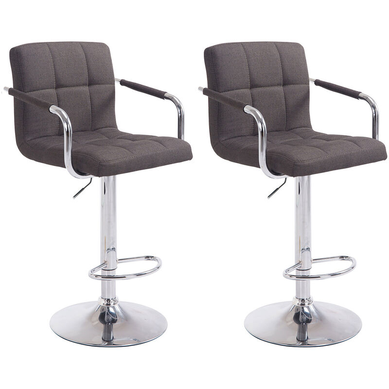 foto del prodotto set 2 sgabelli lucy v2 in tessuto grigio scuro cromo