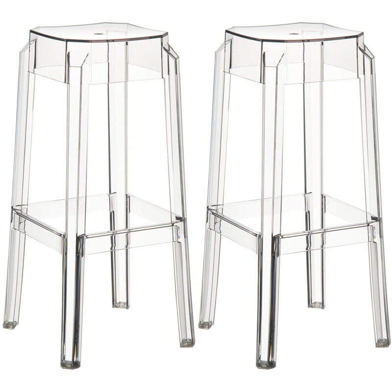 foto del prodotto set 2 sgabelli outdoor fox in polipropilene transparente