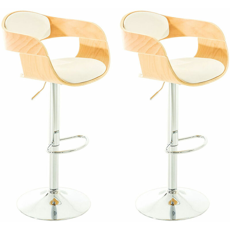 foto del prodotto set 2 sgabelli r tro kingston in similpelle natura bianco