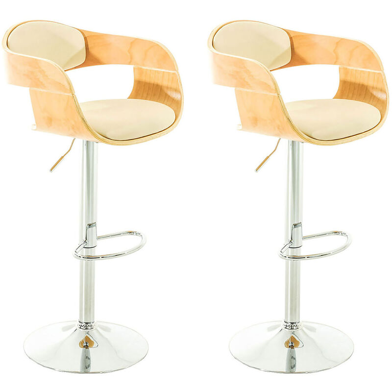 foto del prodotto set 2 sgabelli r tro kingston in similpelle natura crema