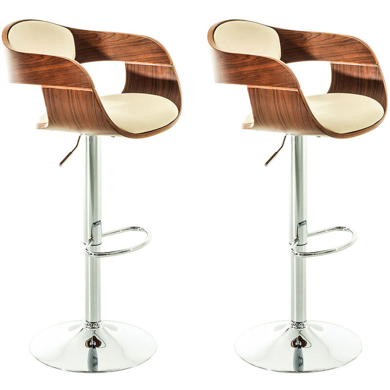 immagine 0 del prodotto set 2 sgabelli r tro kingston in similpelle noce crema