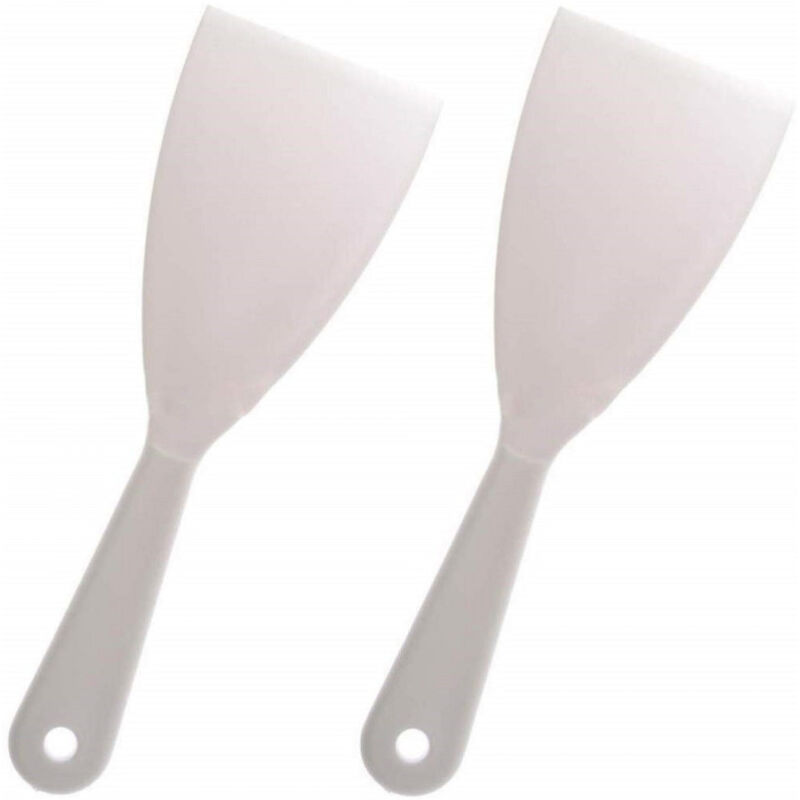 foto del prodotto set 2 spatole triangolare coltello 111 per pizza 50mm plastica raschietto paletta trade shop traesio