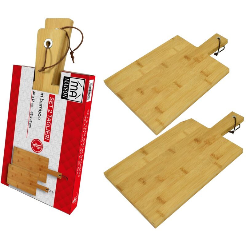 foto del prodotto set 2 taglieri in bamboo 38 x 17 e 33 x 15 cm maury s