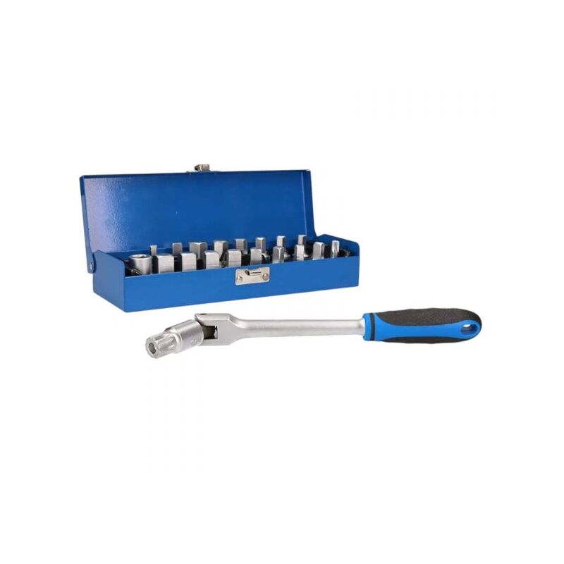 foto del prodotto set 20 chiavi bussola per tappi scarico coppa olio 3 8 chiave snodo fs156116