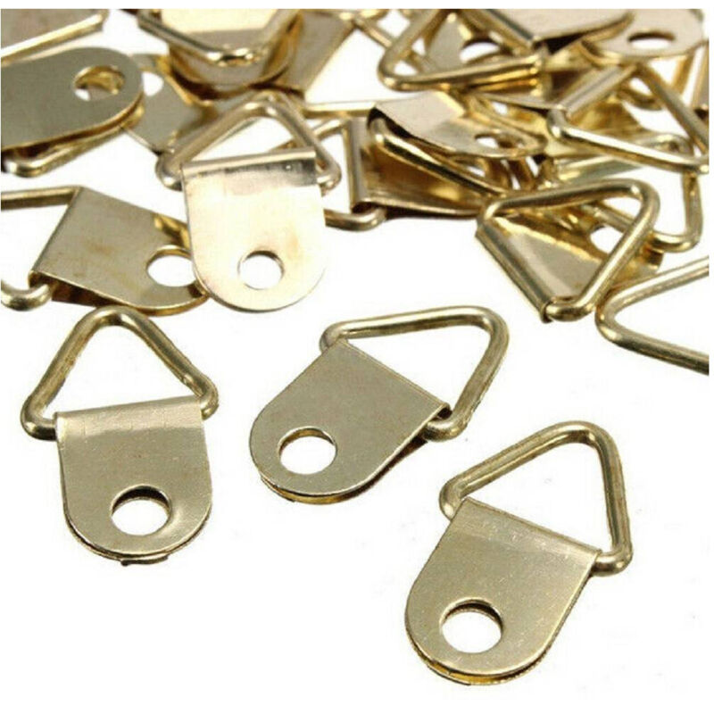 foto del prodotto set 20 pezzi ganci gancetti appendi quadri cornici ottone dorato 10 x 23 mm trade shop traesio