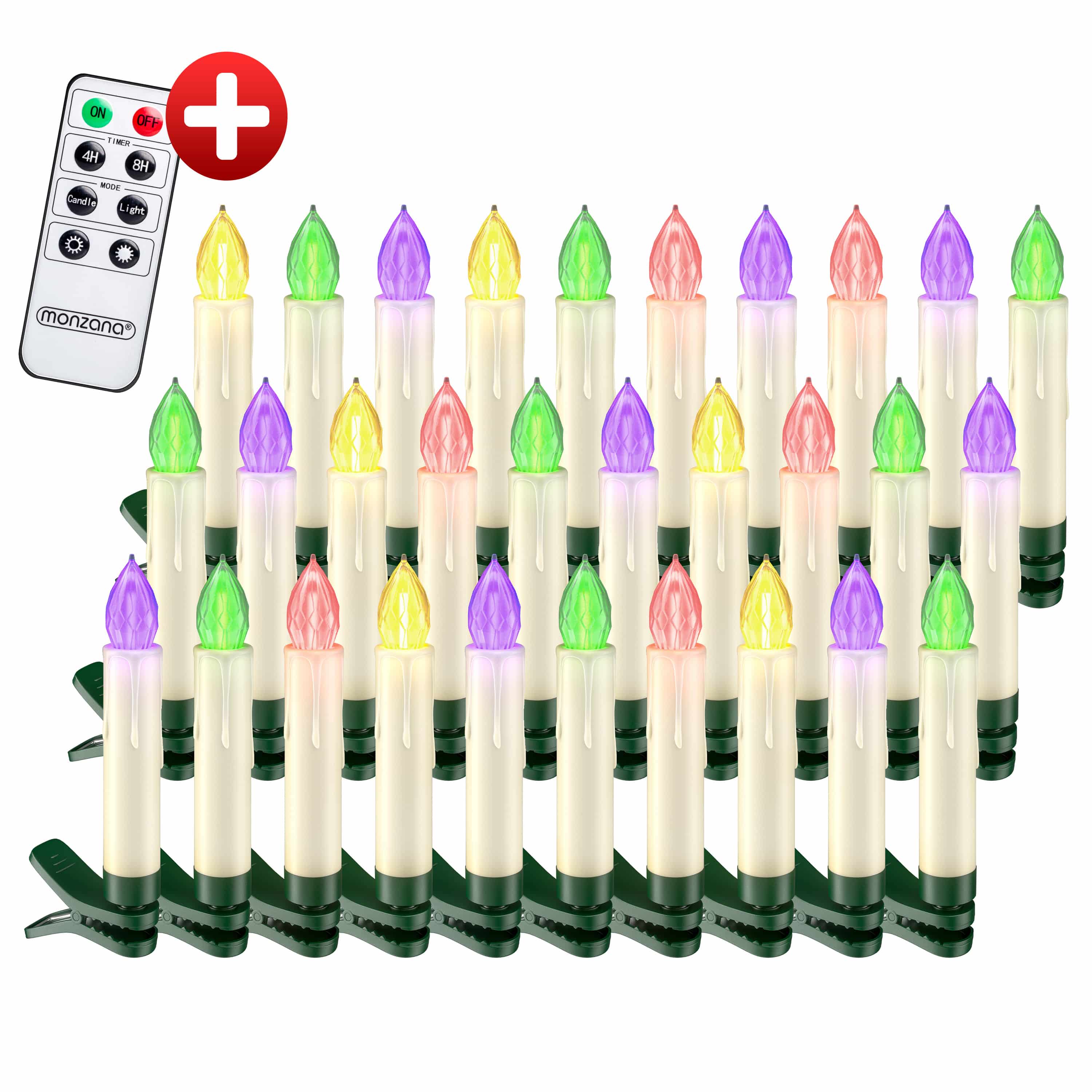 foto del prodotto set 20x candele a led per albero di natale multicolore