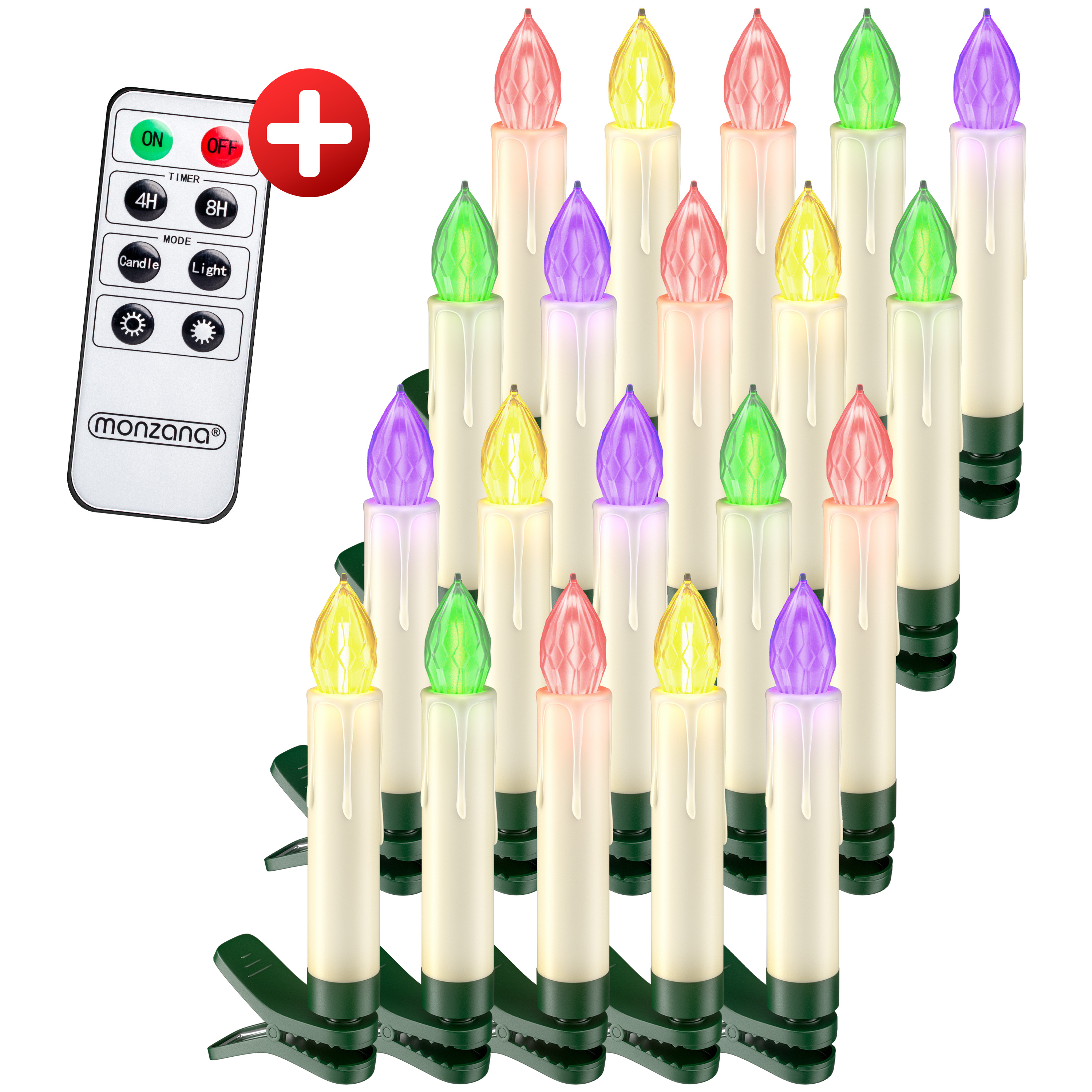 foto del prodotto set 20x candele led per albero di natale multicolore