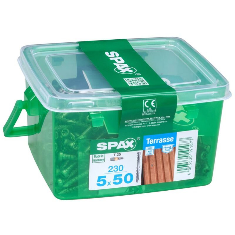 foto del prodotto set 230 viti spax testa cilindrica torx in acciaio inox, diam.5 mm x l.50 mm spax