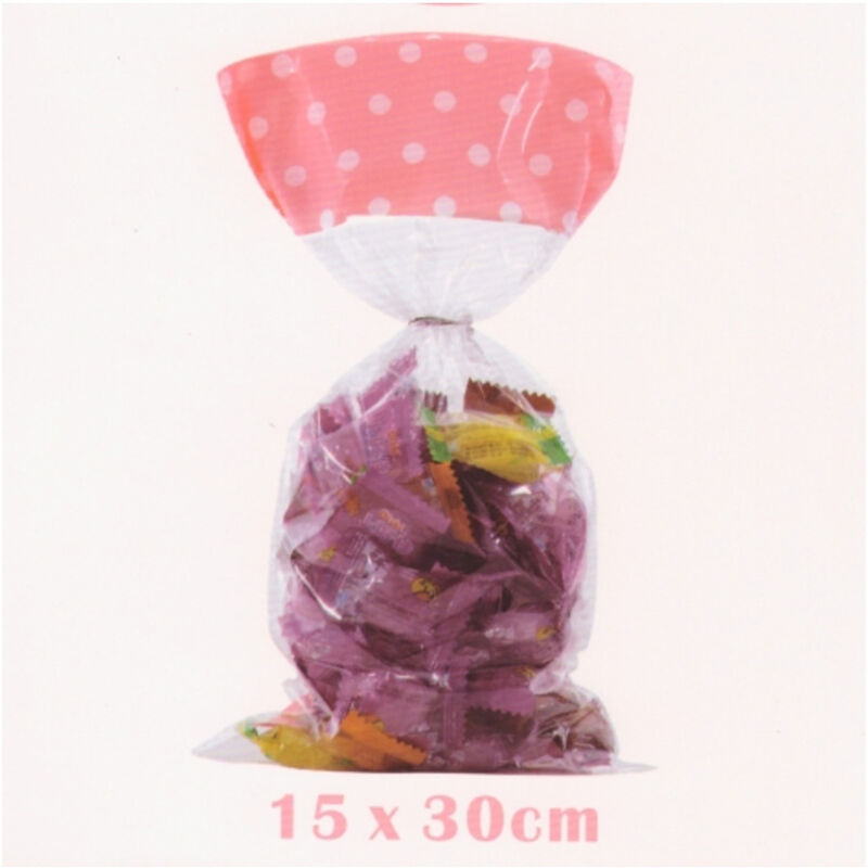 foto del prodotto set 24 pezzi sacchetti bustine rosa confetti confettata caramelle compleanni trade shop traesio