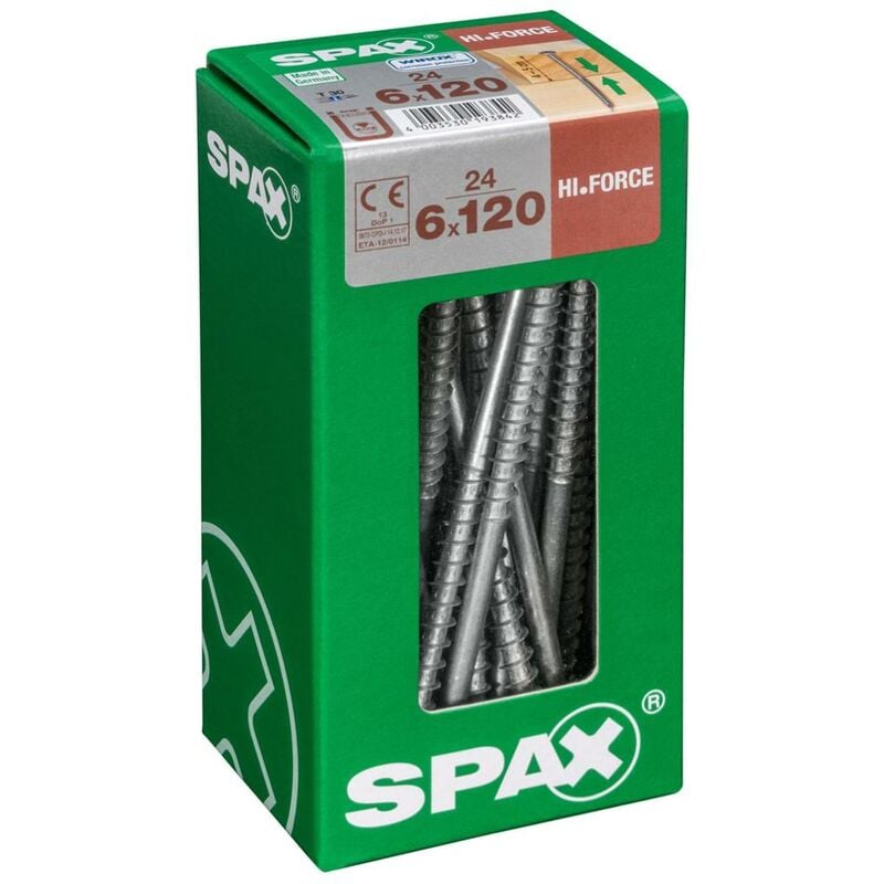 foto del prodotto set 24 viti spax in acciaio testa svasata torx, diam.6 mm x l.120 mm spax