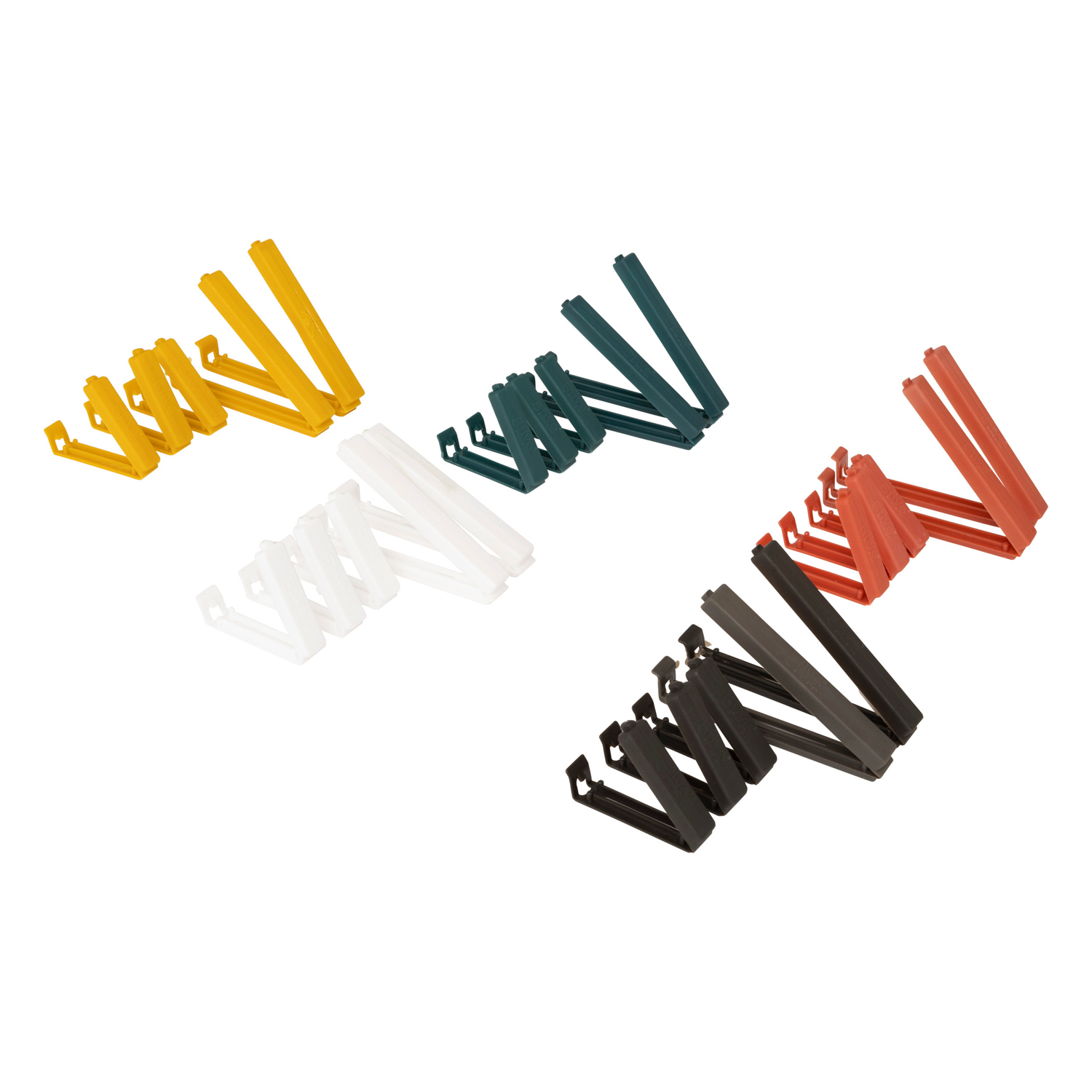 foto del prodotto set 25 mollette a clip 4 colori