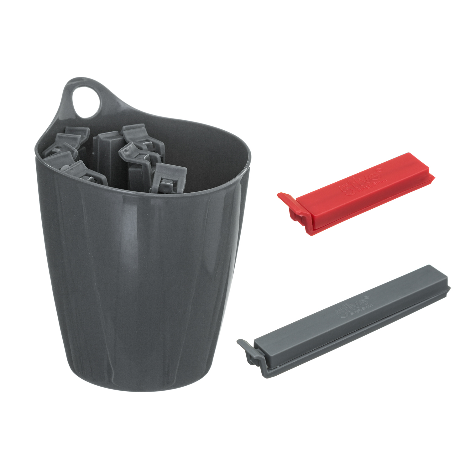 foto del prodotto set 25 mollette a clip con cestino