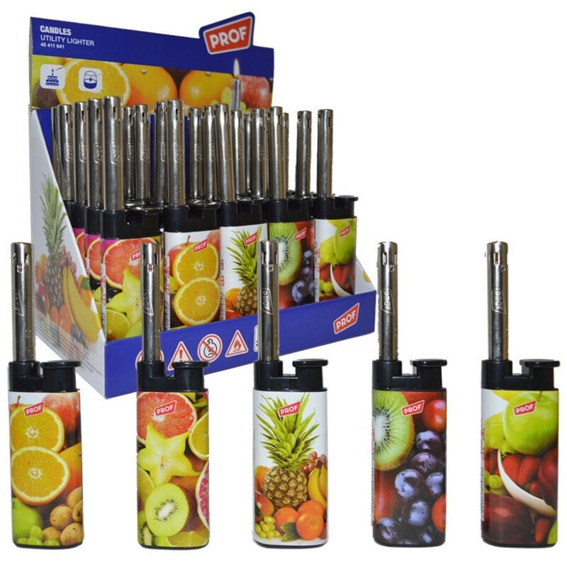 foto del prodotto set 25 pz accendigas accendi gas a fiamma canna corta mini prof fruits 40411641