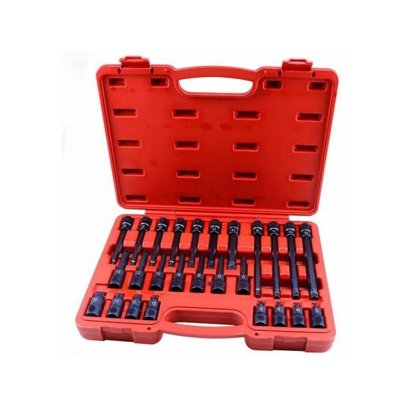 foto del prodotto set 26 chiavi a bussola inserti millerighe xzn 1 2 da m5 a m16 fs 43614
