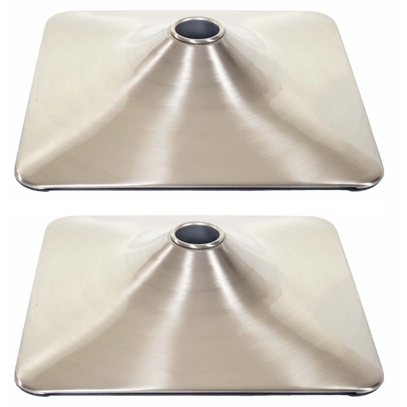 foto del prodotto set 2x basi quadrate per sgabelli metallo spazzolato 37,5cm