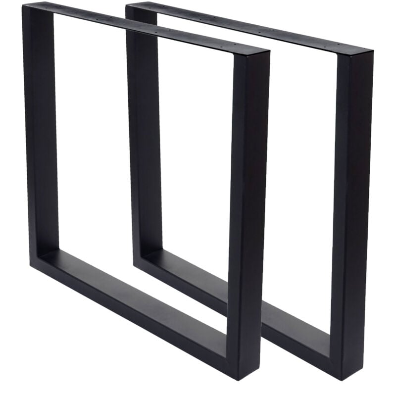 foto del prodotto set 2x gambe piedi rettangolari per tavoli scrivanie hhg 888 74x80cm ferro verniciato colore nero