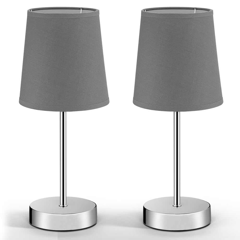 foto del prodotto set 2x lampada da tavolo lumi re grigia