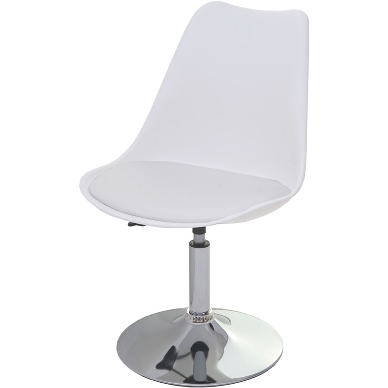foto del prodotto set 2x sedie girevoli moderno elegante malmoe t501 acciaio cromato ecopelle bianco