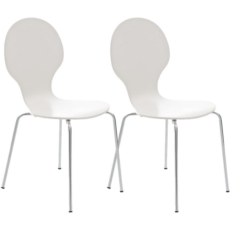 immagine 0 del prodotto set 2x sedie impilabili diego in legno robusto bianco