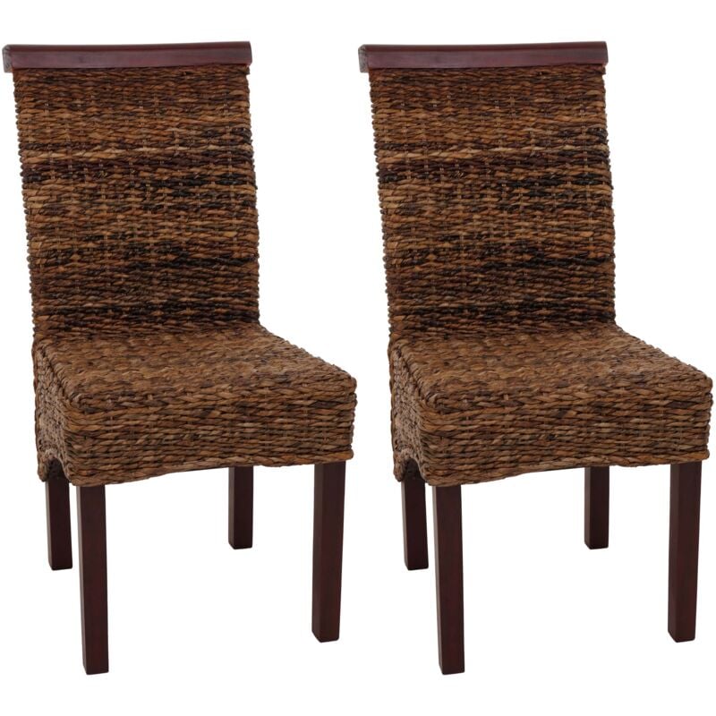 foto del prodotto set 2x sedie intreccio di banano eleganti soggiorno sala pranzo m45 gambe chiare senza cuscini