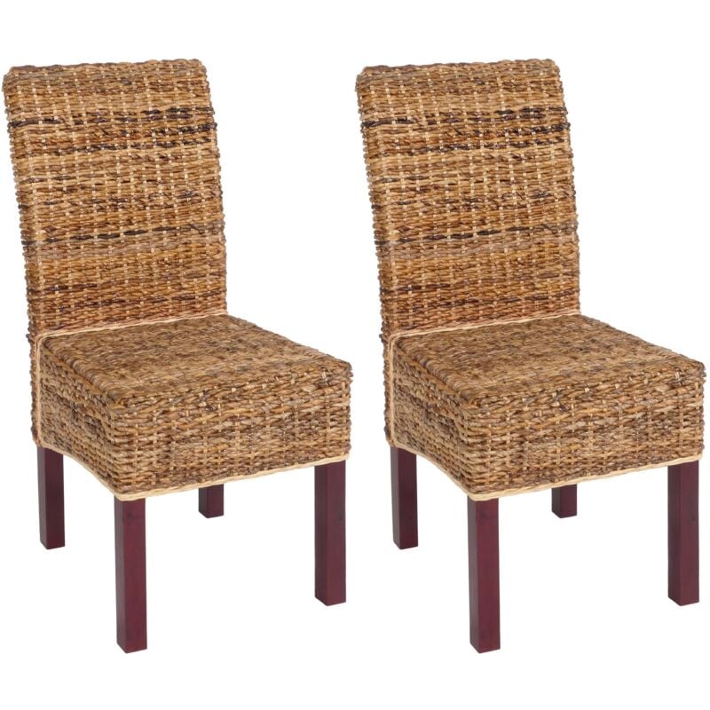 foto del prodotto set 2x sedie intreccio di banano eleganti soggiorno sala pranzo m69 bali gambe chiare senza cuscini