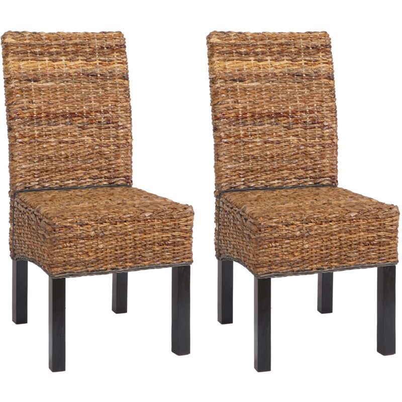 foto del prodotto set 2x sedie intreccio di banano eleganti soggiorno sala pranzo m69 bali gambe scure senza cuscini