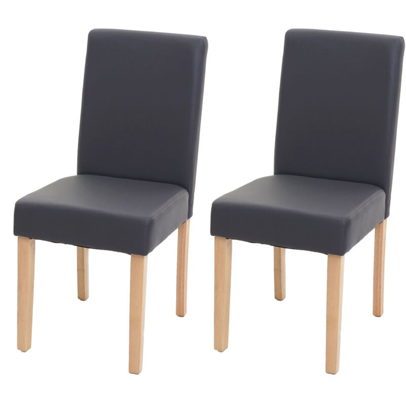 foto del prodotto set 2x sedie littau ecopelle opaca soggiorno cucina sala da pranzo 56x43x90cm grigio piedi chiari