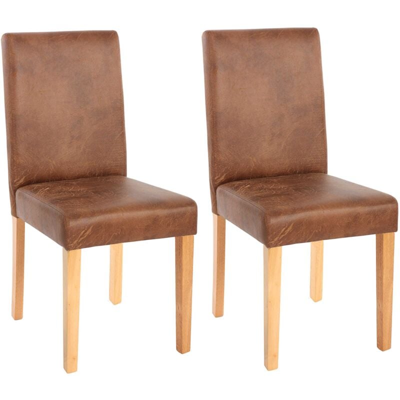 foto del prodotto set 2x sedie littau tessuto soggiorno cucina sala da pranzo effetto scamosciato 56x43x90cm piedi chiari