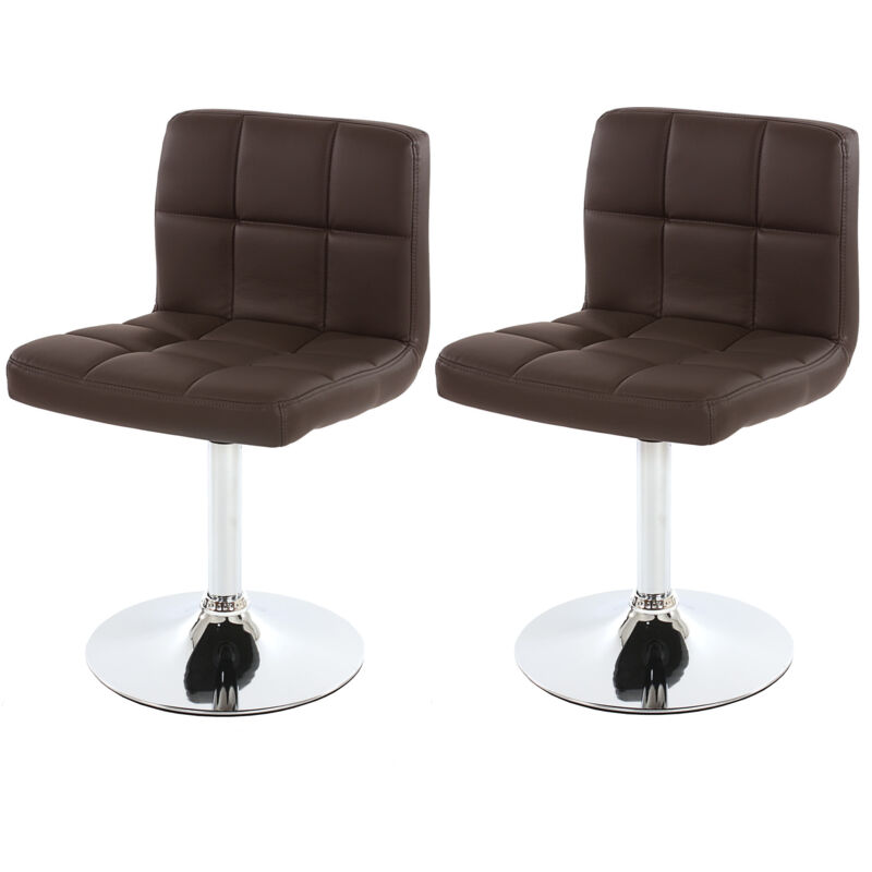 foto del prodotto set 2x sedie lounge girevole elegante imbottita kavala ecopelle 44x43x76cm marrone