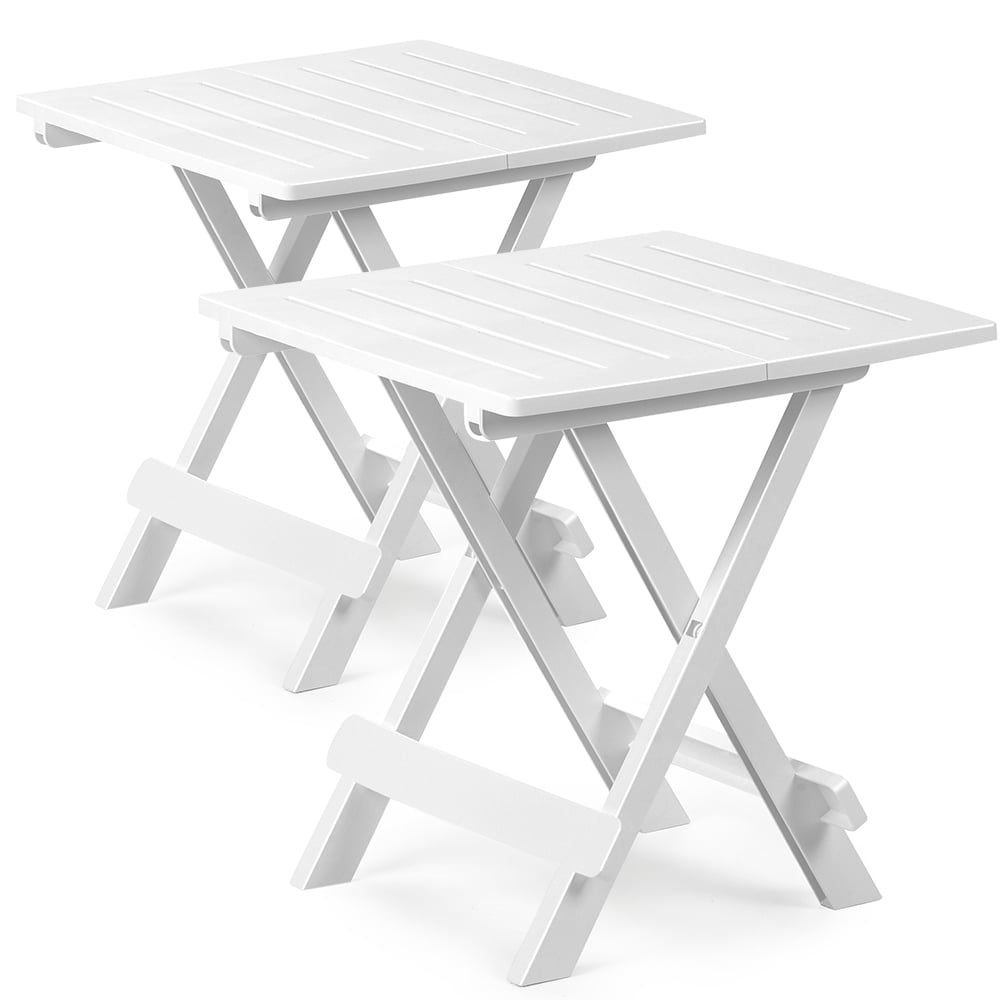 foto del prodotto set 2x tavolino adige bianco plastica 45x43x50cm
