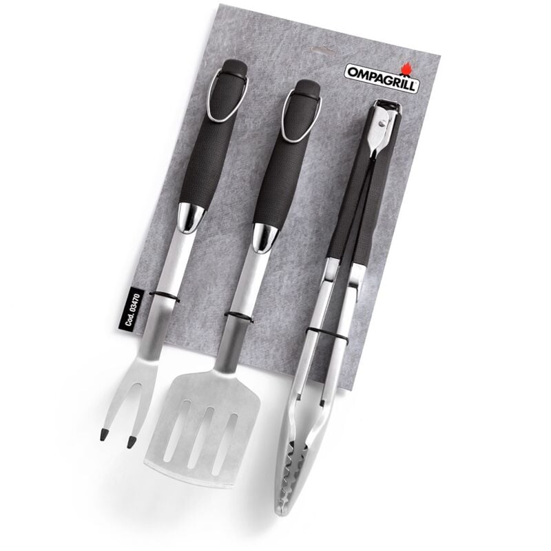 foto del prodotto set 3 accessori per barbecue in acciaio inox ompagrill