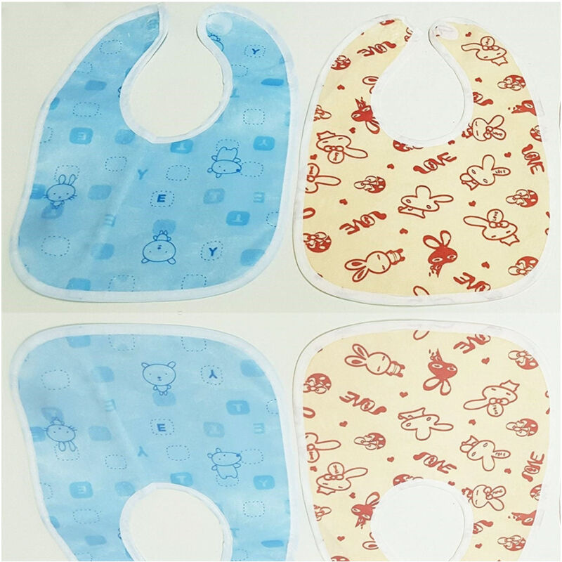 foto del prodotto set 3 bavetti bavetta bavaglini bambino giallo azzurro bimbo neonato cotone trade shop traesio