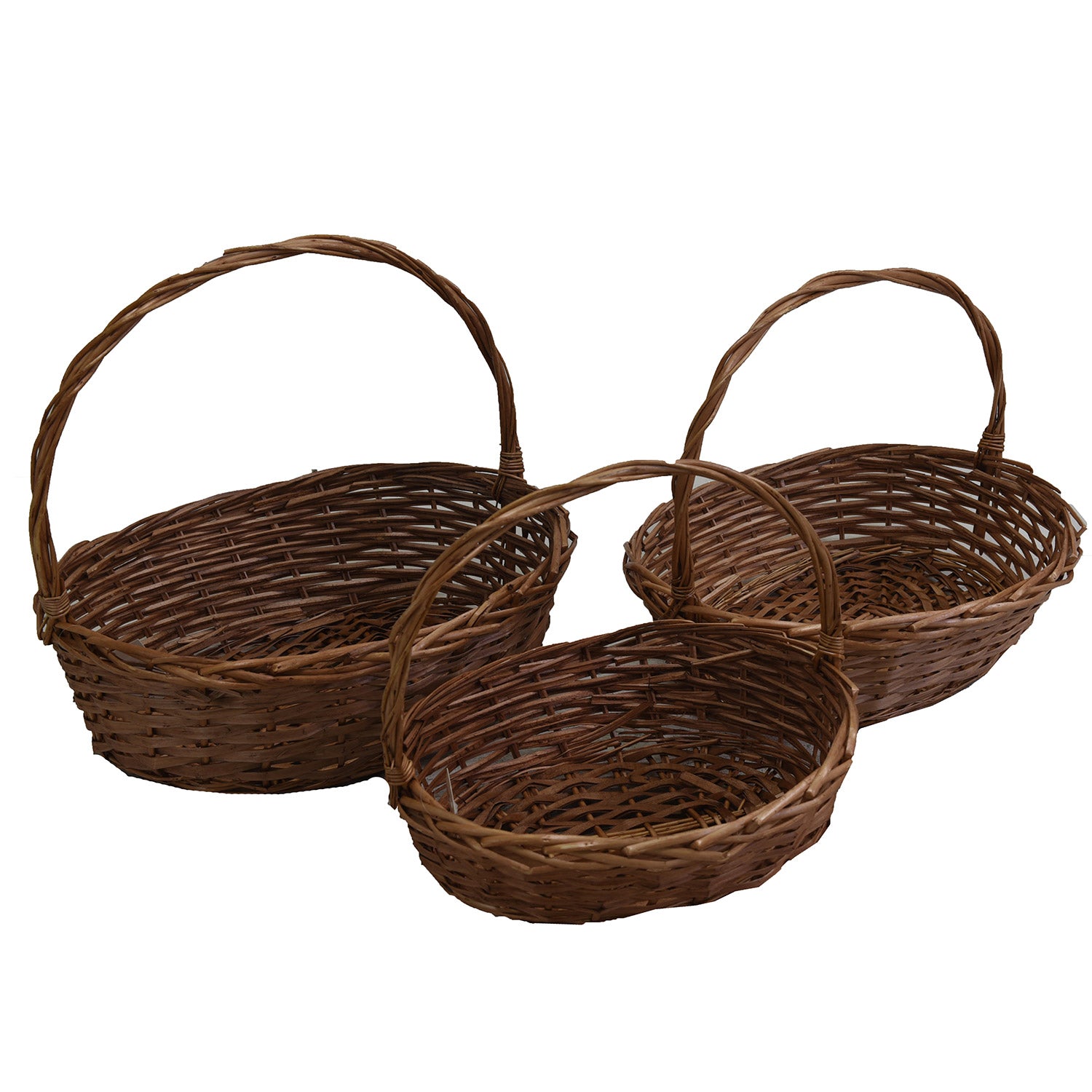 foto del prodotto set 3 ceste in vimini naturale ovale
