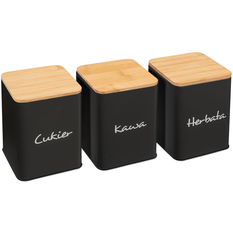 foto del prodotto set 3 contenitori di cucina nero 391890