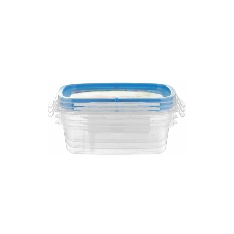 foto del prodotto set 3 contenitori per alimenti lock trasparente e blu snips