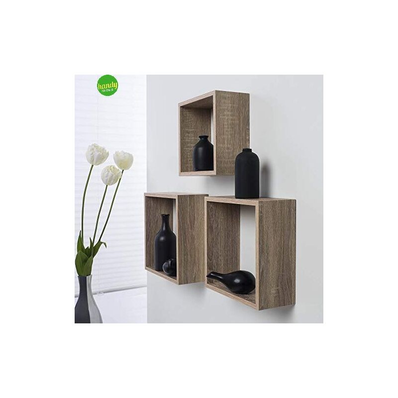 foto del prodotto set 3 cubi kimono mdf sonoma 30 x 30 x12 cm