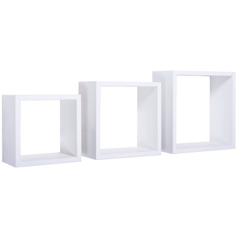 foto del prodotto set 3 cubi mensole parete bianco scaffale salotto soggiorno camera incubo