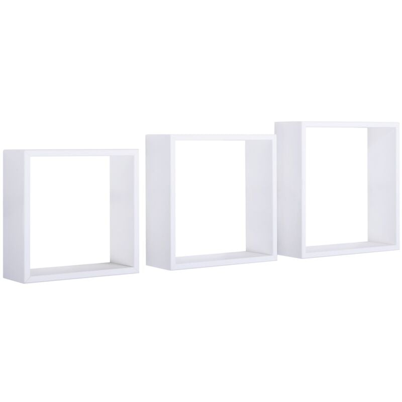 foto del prodotto set 3 cubi mensole parete bianco scaffale salotto soggiorno camera incubo slim