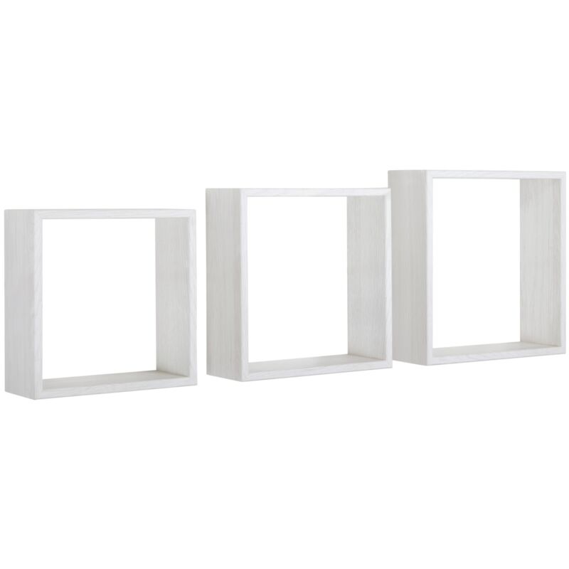 foto del prodotto set 3 cubi mensole parete rovere sbiancato scaffale salotto soggiorno camera incubo slim