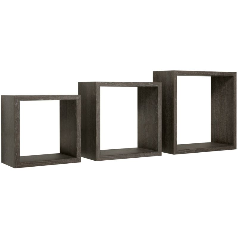 foto del prodotto set 3 cubi mensole parete scuro scaffale salotto soggiorno camera incubo