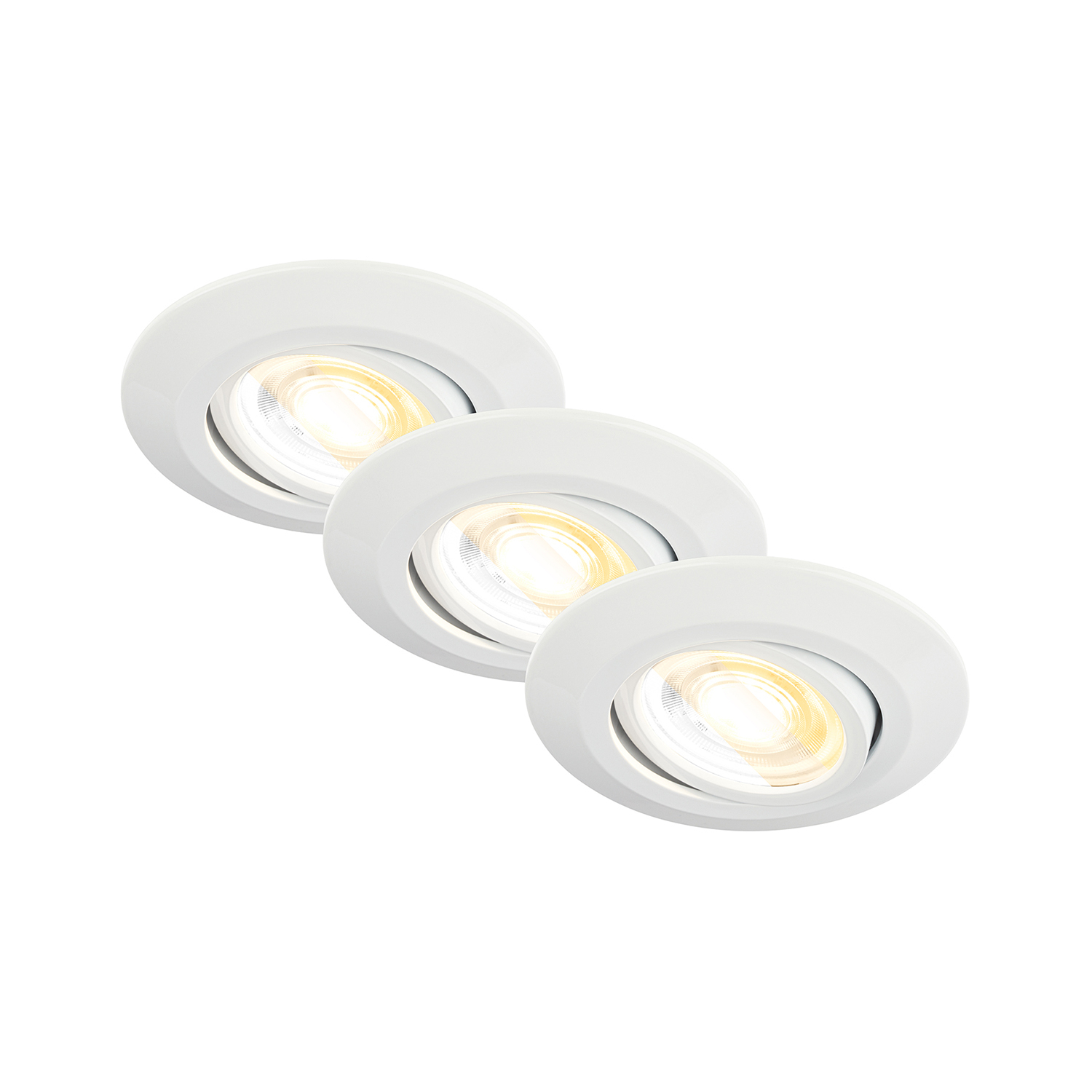 foto del prodotto set 3 faretti incasso klira plastica bianco opaco led 4,9w ip23