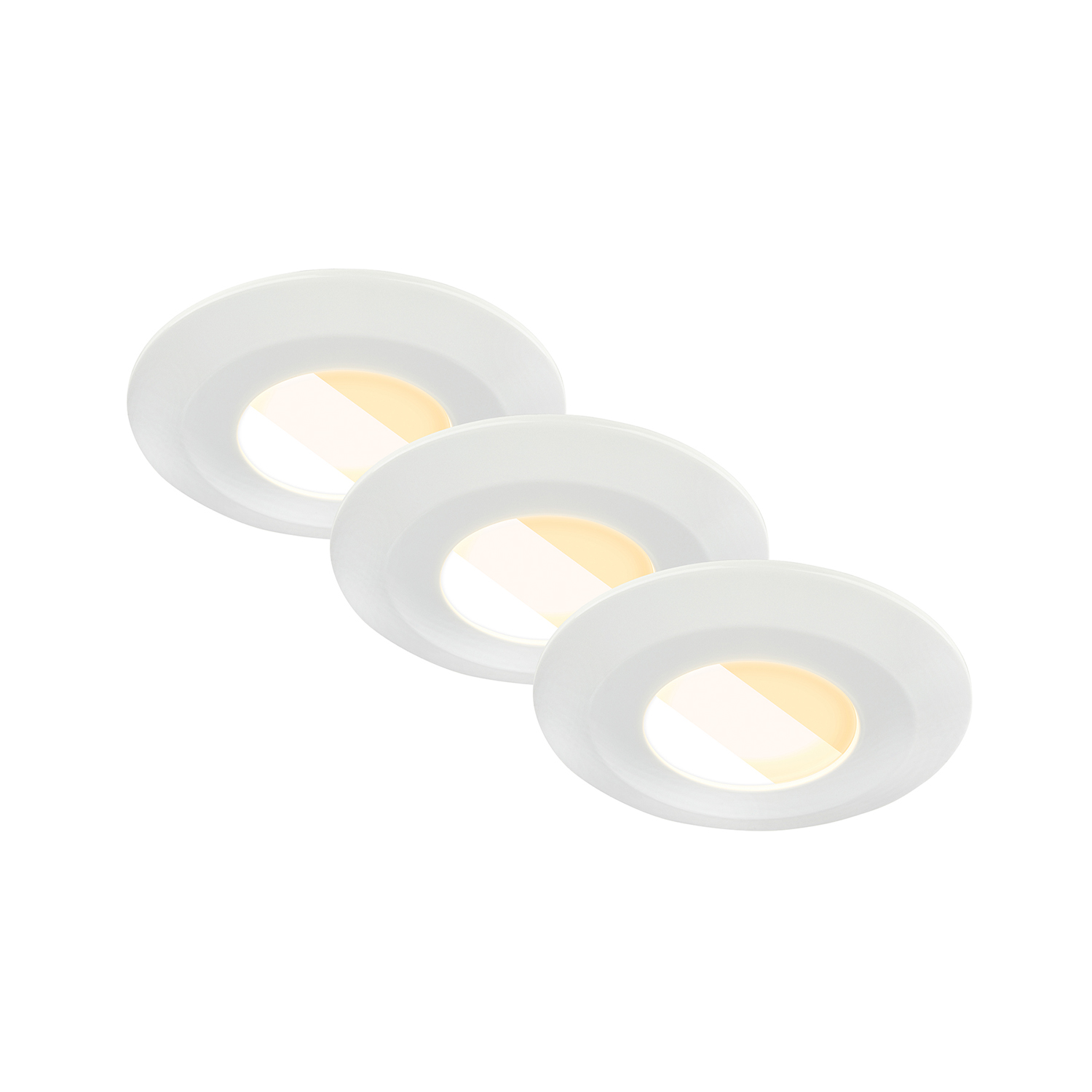 foto del prodotto set 3 faretti incasso klira plastica bianco opaco led integrato 4,9w ip44