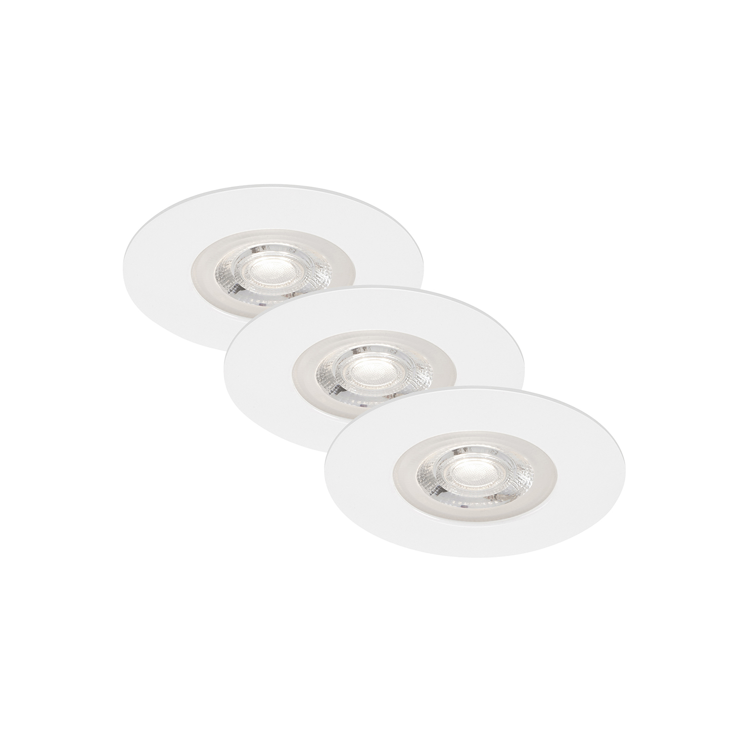 foto del prodotto set 3 faretti incasso kulana plastica bianco led integrato 5w 3000k