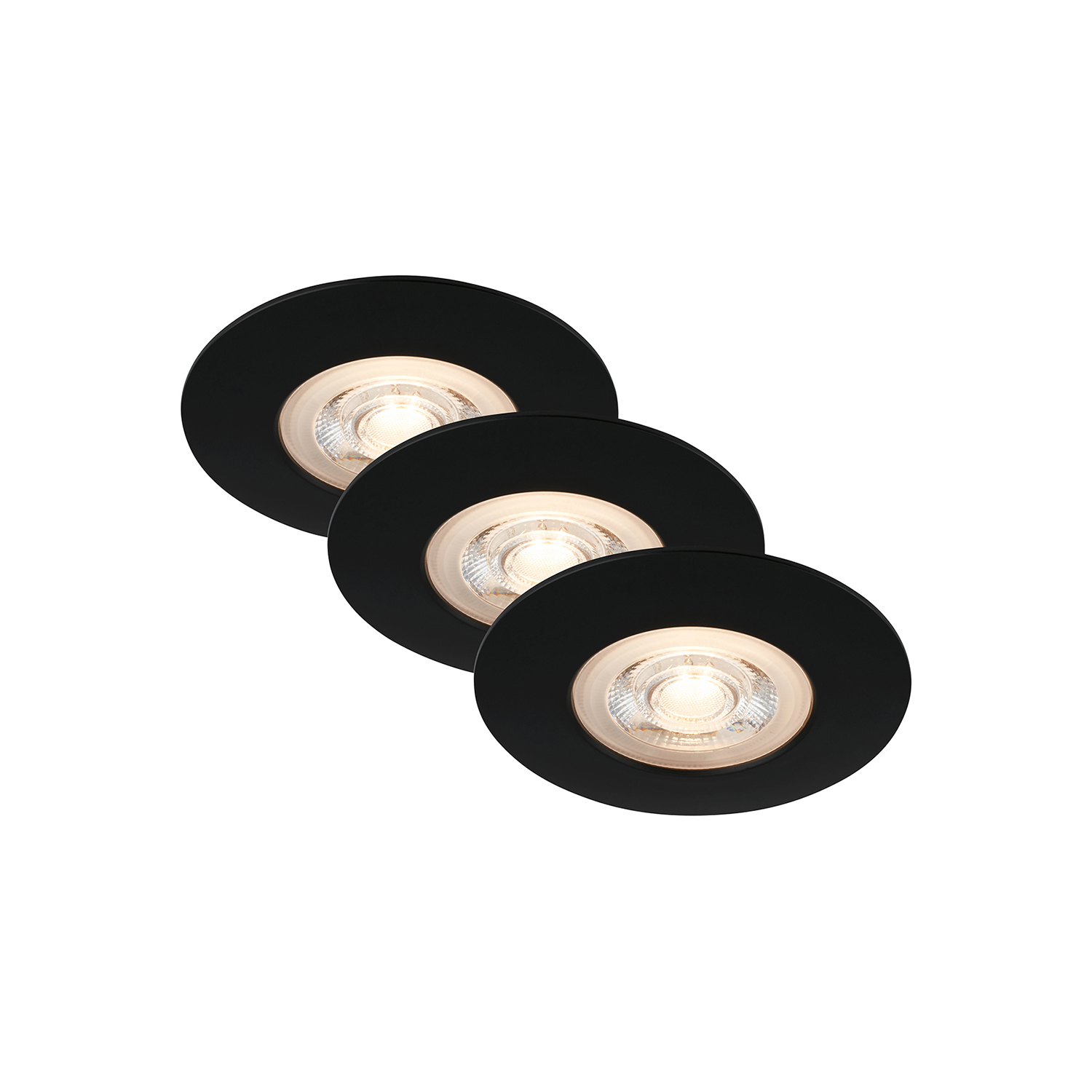 foto del prodotto set 3 faretti incasso kulana plastica nero opaco led 5w 3000k ip65