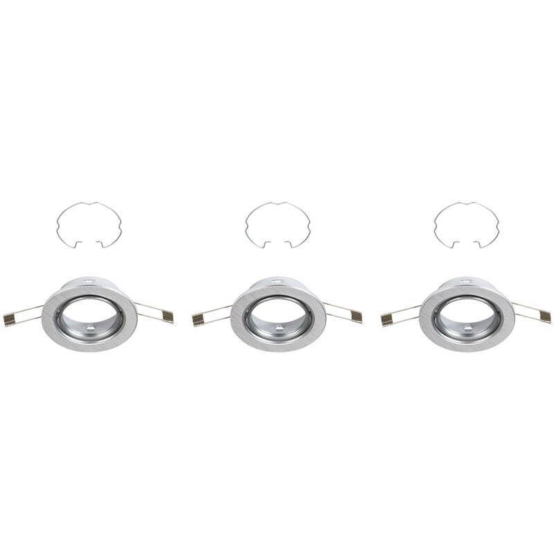 foto del prodotto set 3 faretti incasso reng metallo argento 3 luci gu10